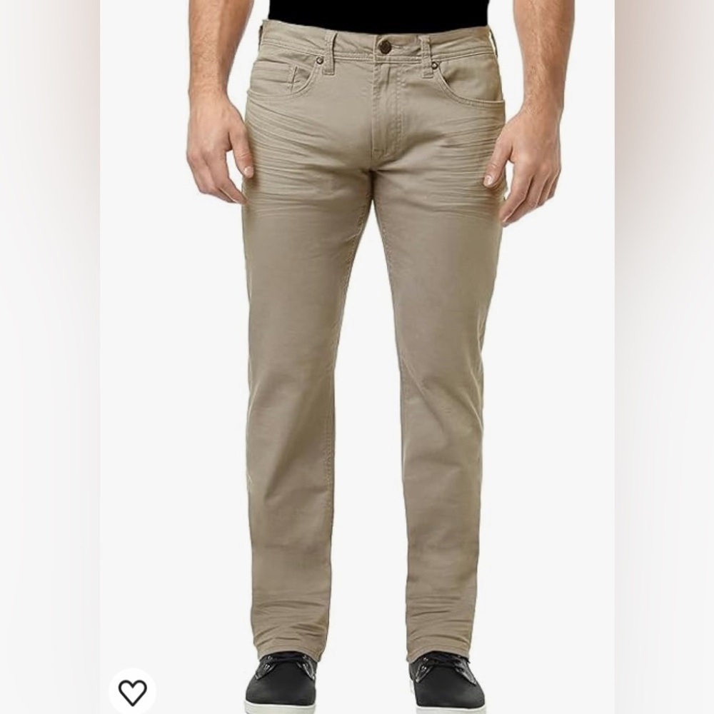 Men’s Buffalo David Bitton tan stretch cotton slim straight pants jeans 44/30